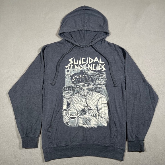 Suicidal Tendencies Other - Suicidal Tendencies Hoodie Medium Blue Gray Venice Skeleton Pepsi Dogtown Skater